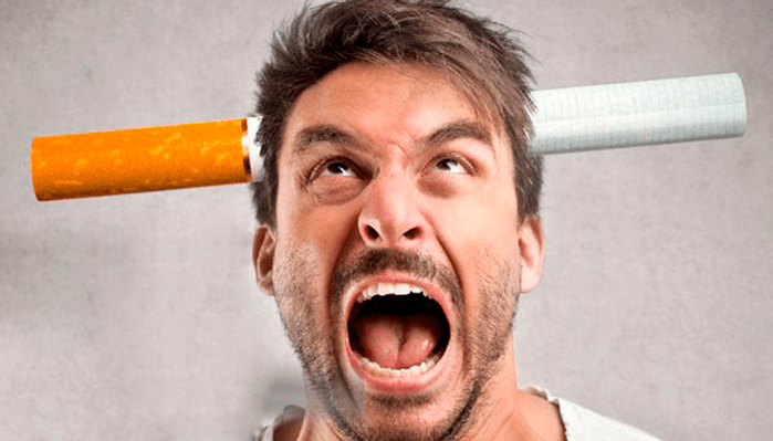 Bir erkekte sigarayı bırakma sırasında sinirlilik